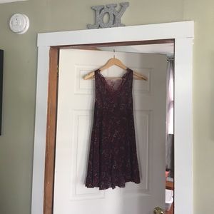 free people floral tunic dress with lace back